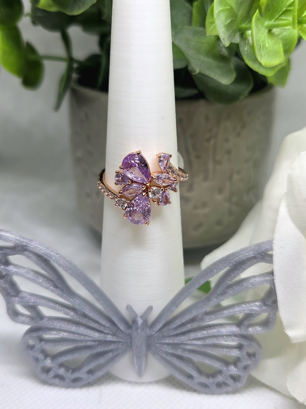 BP Elegant Lavender Topaz CZ  On Rose Gold Plating